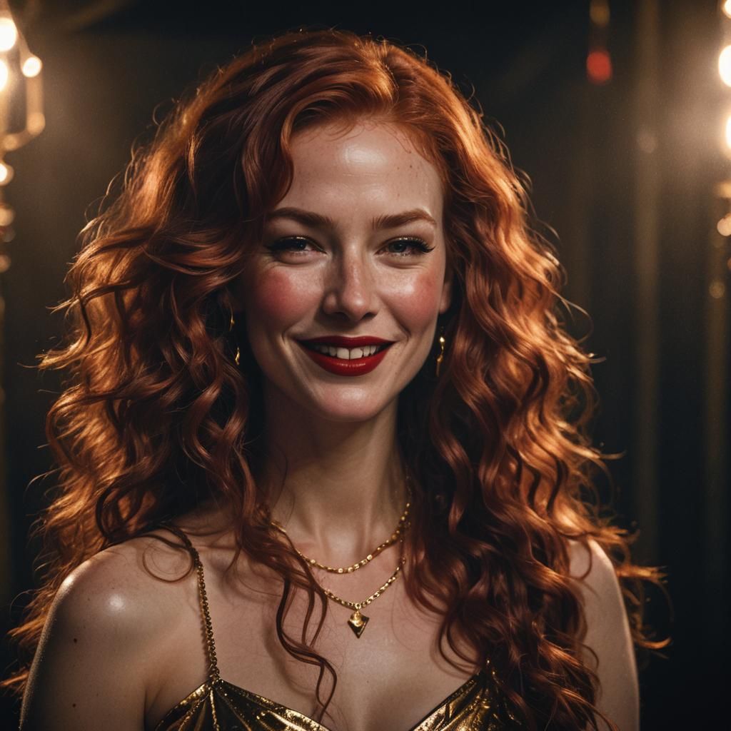 Dark Fantasy Portrait of Winking Redhead