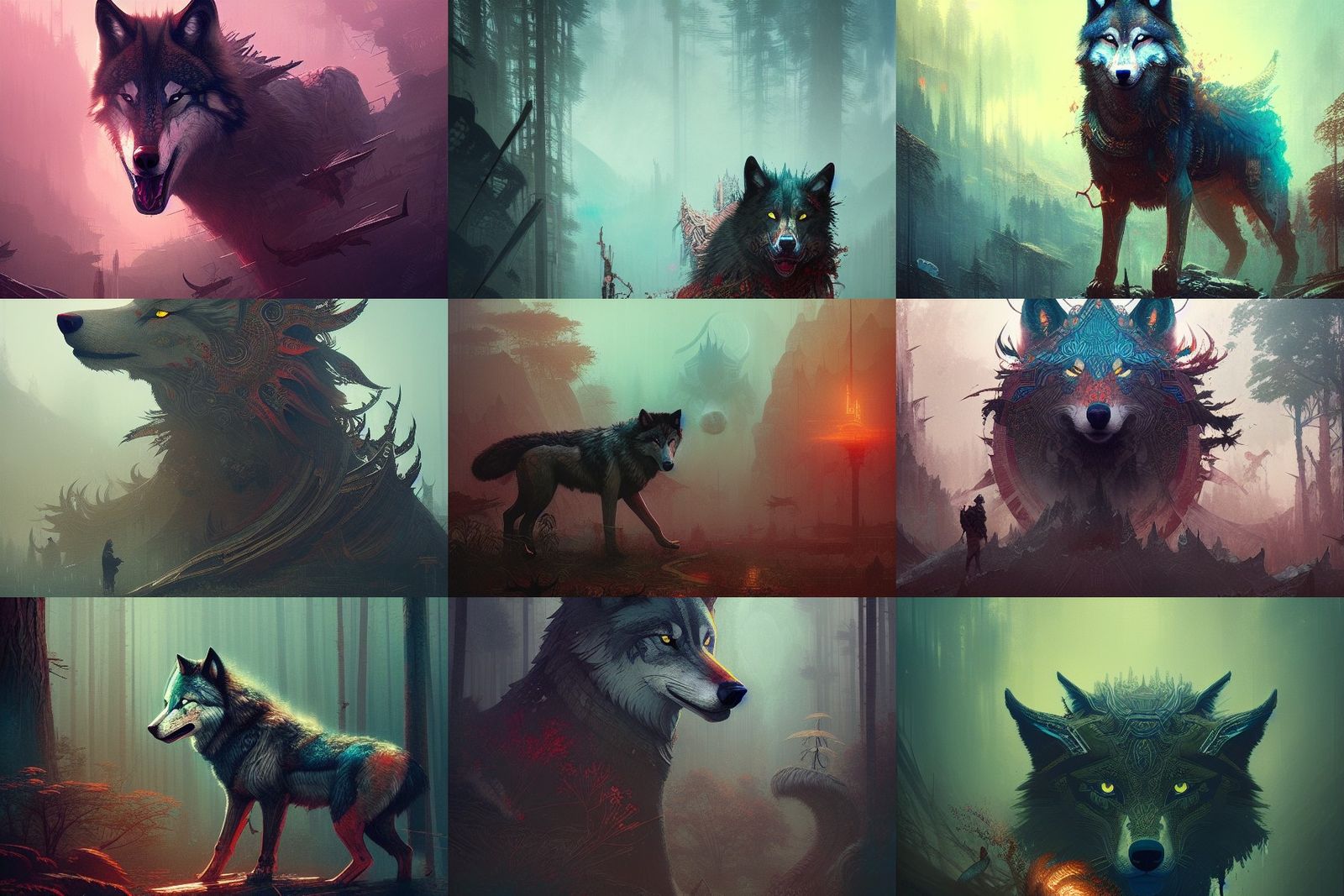 Wolf Totem: Intricate Fantasy Art Painting