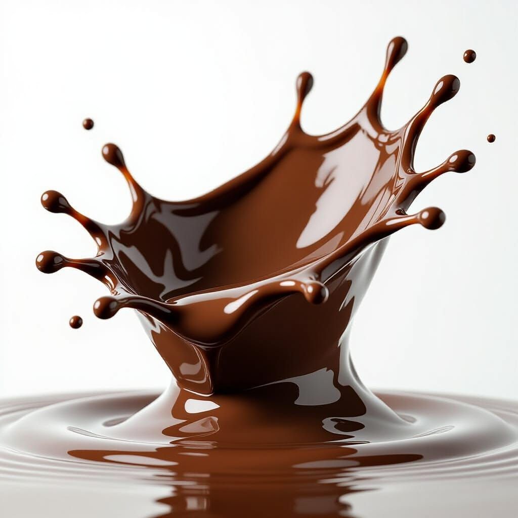 Dynamic Splash of Melted Milk Chocolate