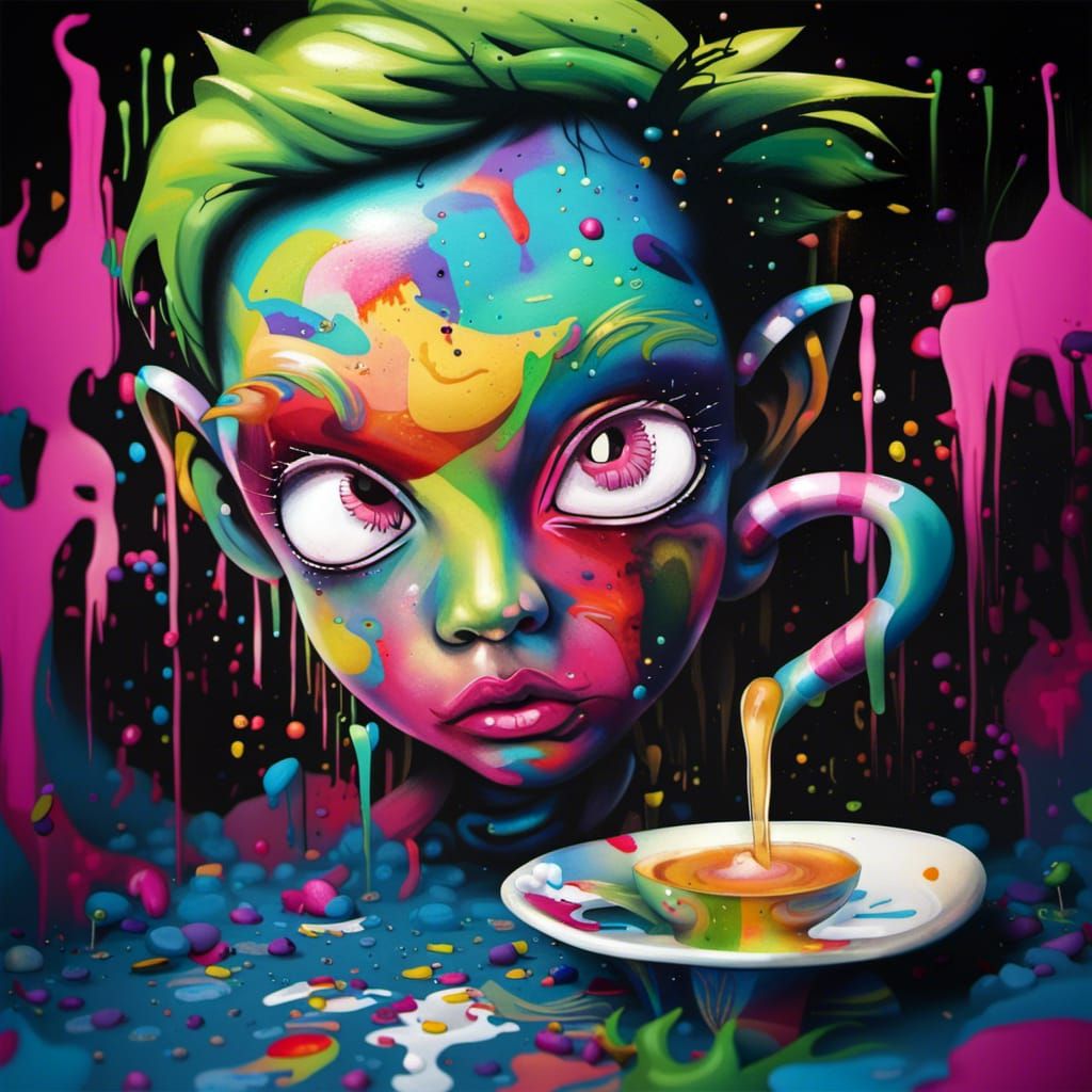 Tea Cup Pixie Graffiti Art Playground