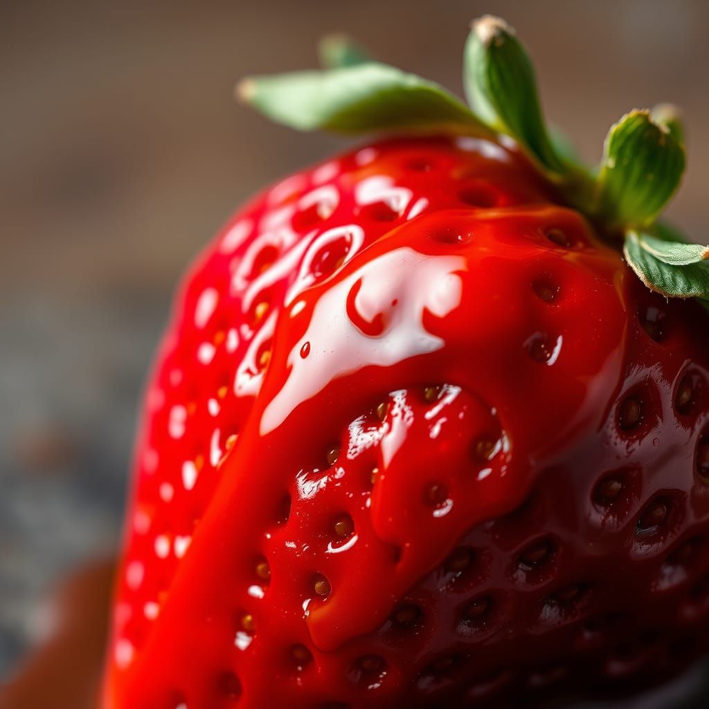 Chocolate Strawberry Macro Photography with Bold Colors