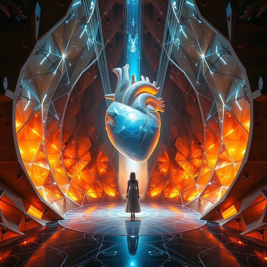 Anumachron Chamber with Woman in Retrofuturistic Style