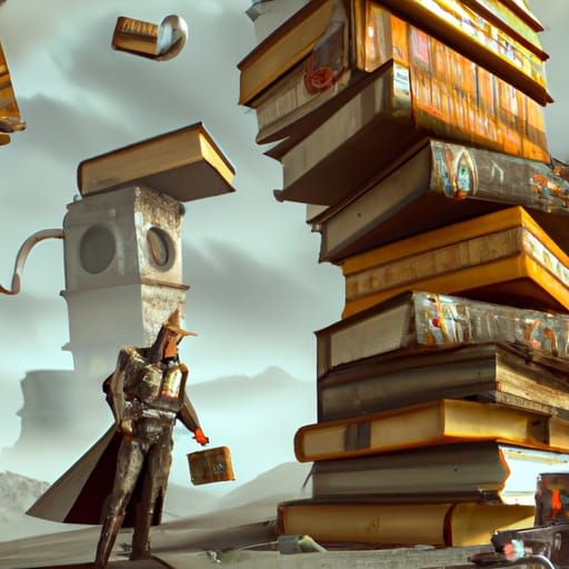 The Pagemaster and Anthropomorphic Books in Detailed Matte P...