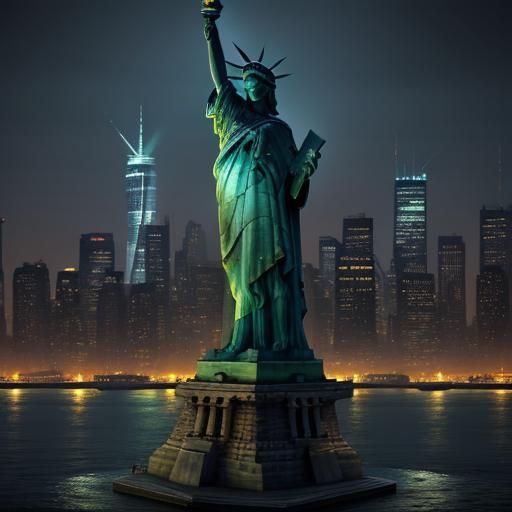 Statue of Liberty as Ms. Joker: Digital Matte Painting