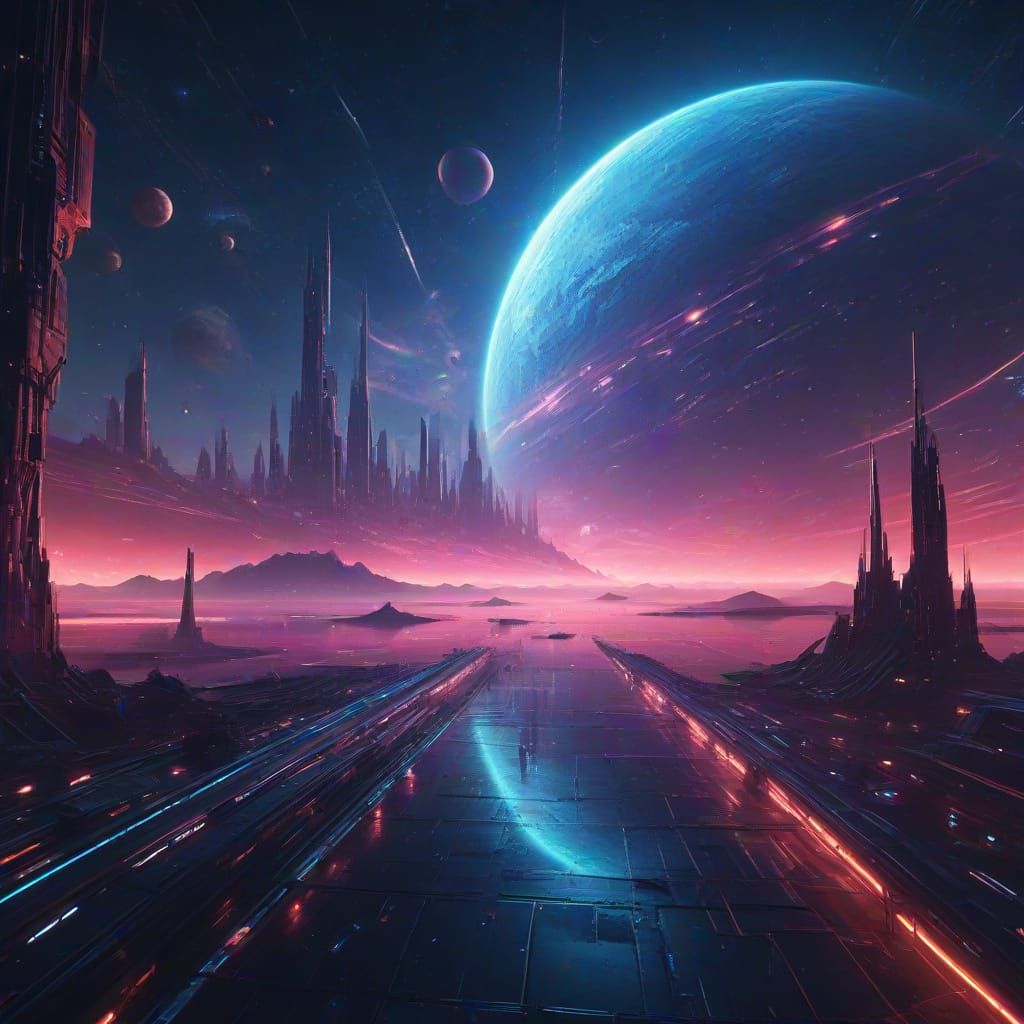 Cosmic Journey Through Vibrant Nebulae and Mysterious Planet...