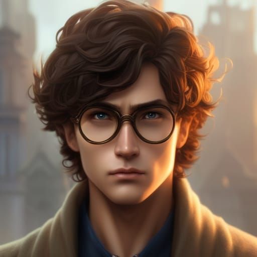 Androgynous Wizard Portrait in Comic Book Style