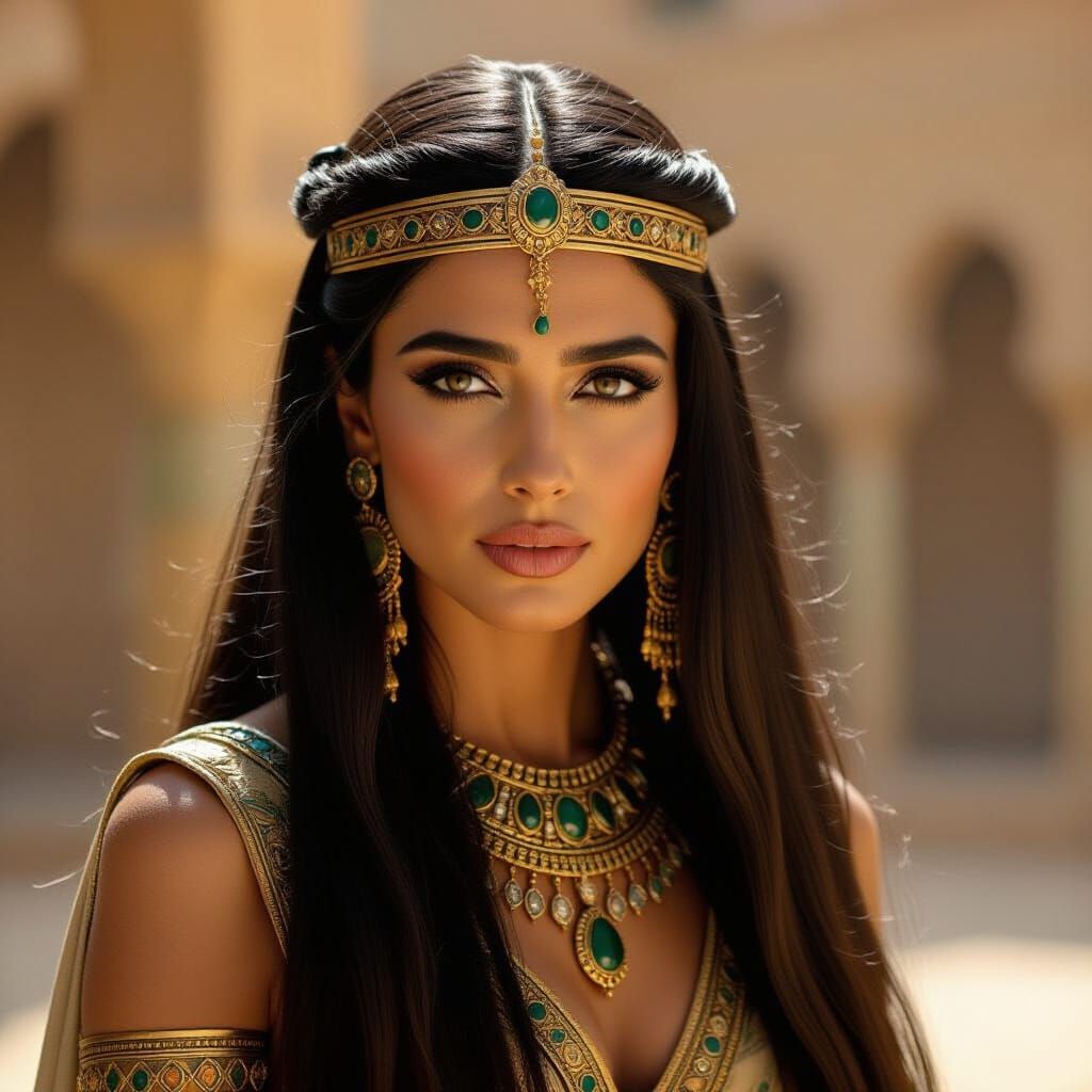 Egyptian Queen in Cinematic Film Still