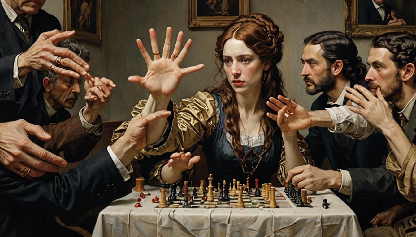 Vibrant Conversation Piece in Multiple Artistic Styles