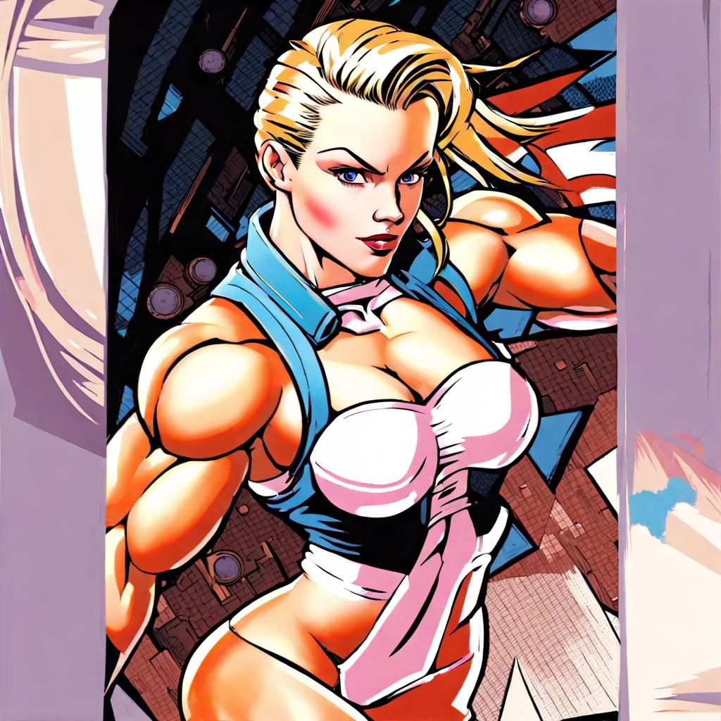Comic Book Art: Female Bodybuilder as Video Game Character