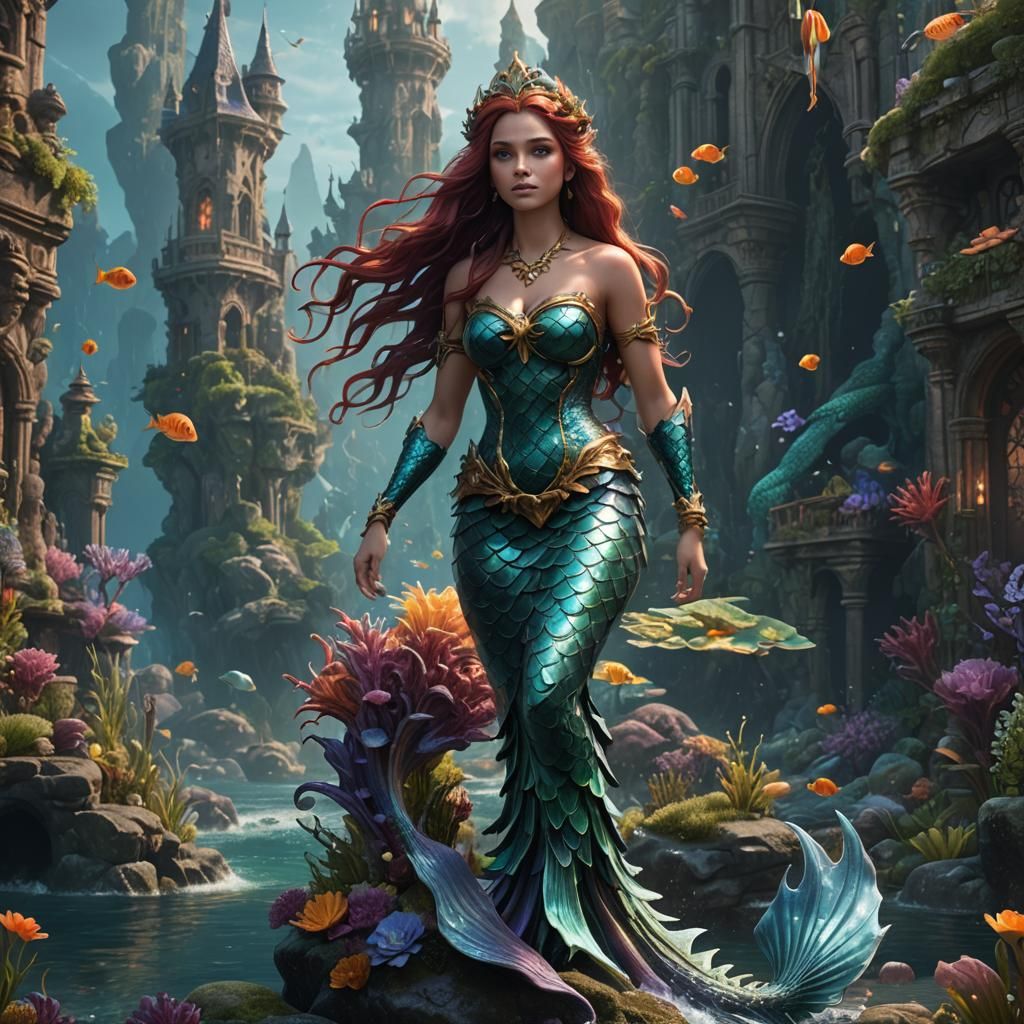 Fantastical Mermaid Concept Art in Deep Color