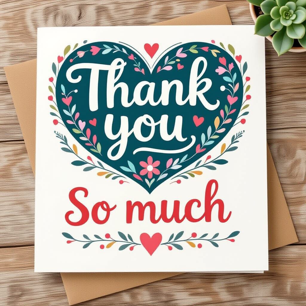 Pretty 'Thank You So Much' Card Design