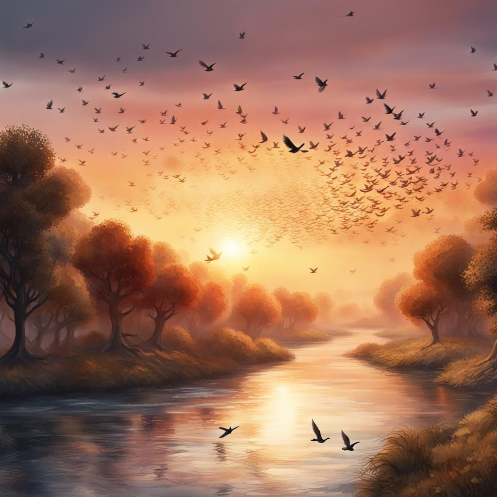 Birds over the River