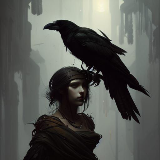 Humanoid Crow in Dark Fantasy Concept Art