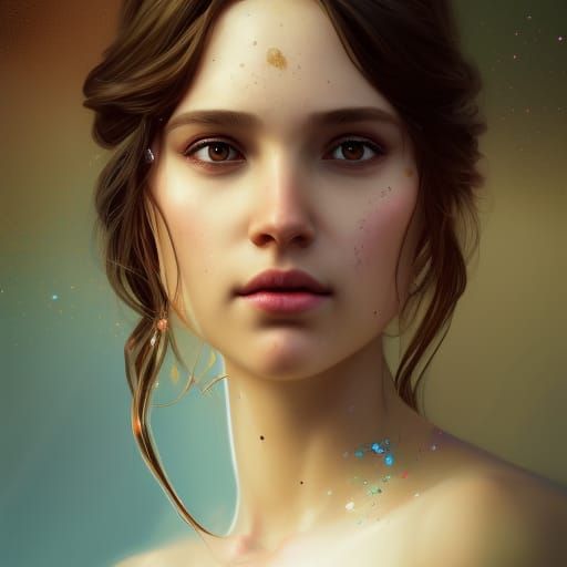 Father Daughter Dance Portrait in Digital Art Style