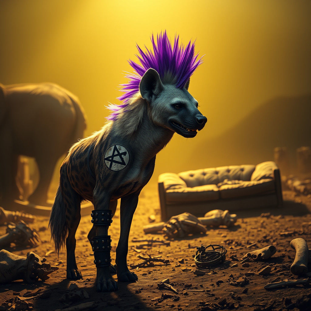 Anarchist Hyena in Elephant Graveyard, Matte Painting