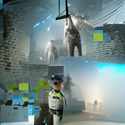 Police Officer at Crime Scene with Hanging Body