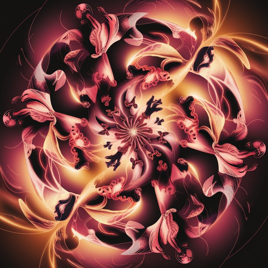 Angels and Devils Kaleidoscope in Digital Art Style