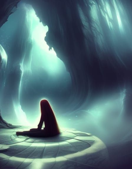 Two Figures Watch Colliding Planets: Digital Art