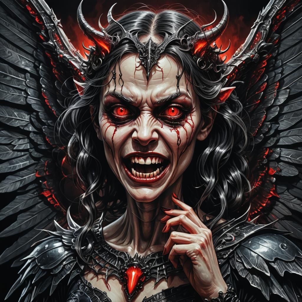 Demonic Tooth Fairy Portrait in Dark Fantasy Style