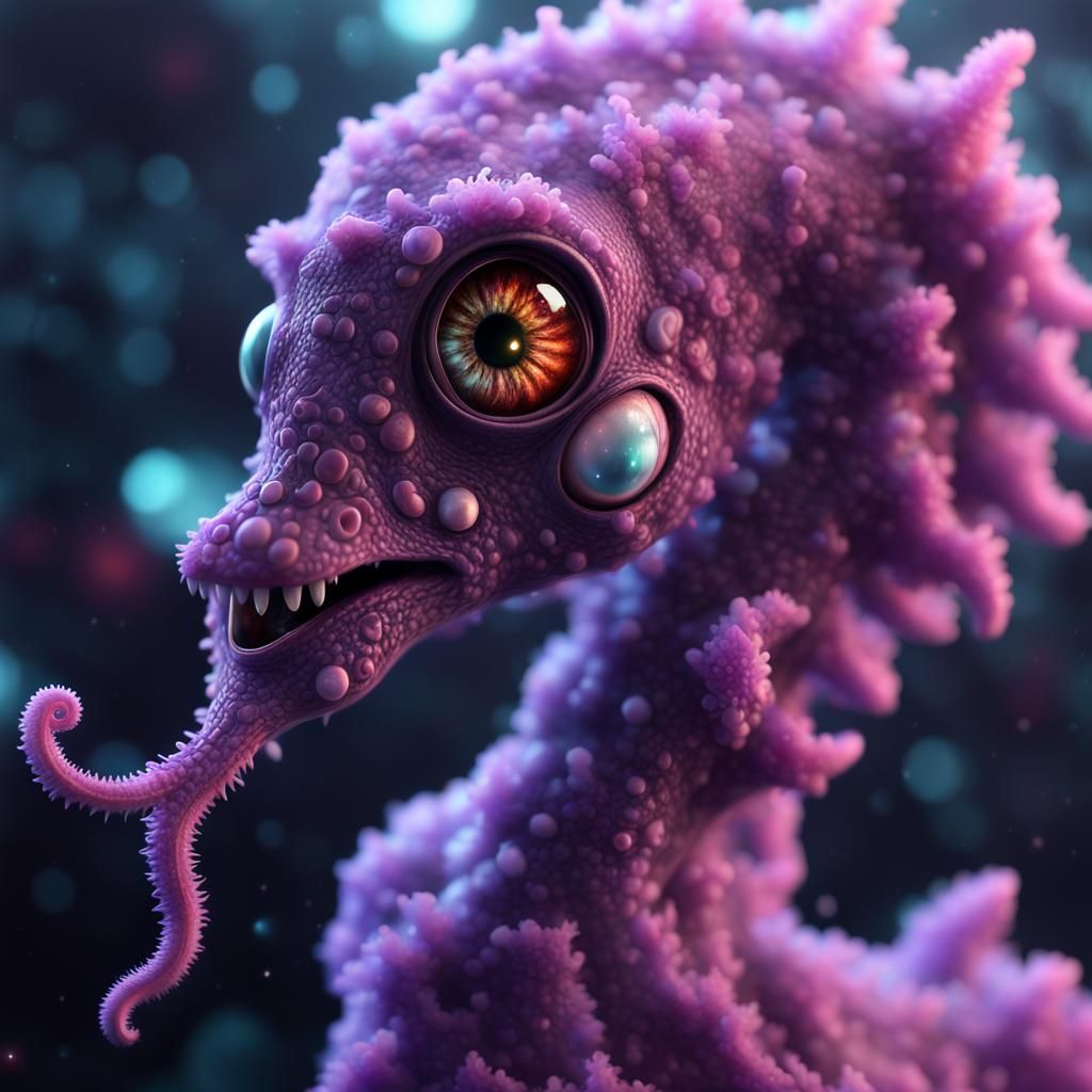Mutated Alien Seahorse Zombie: A CGI Fantasy