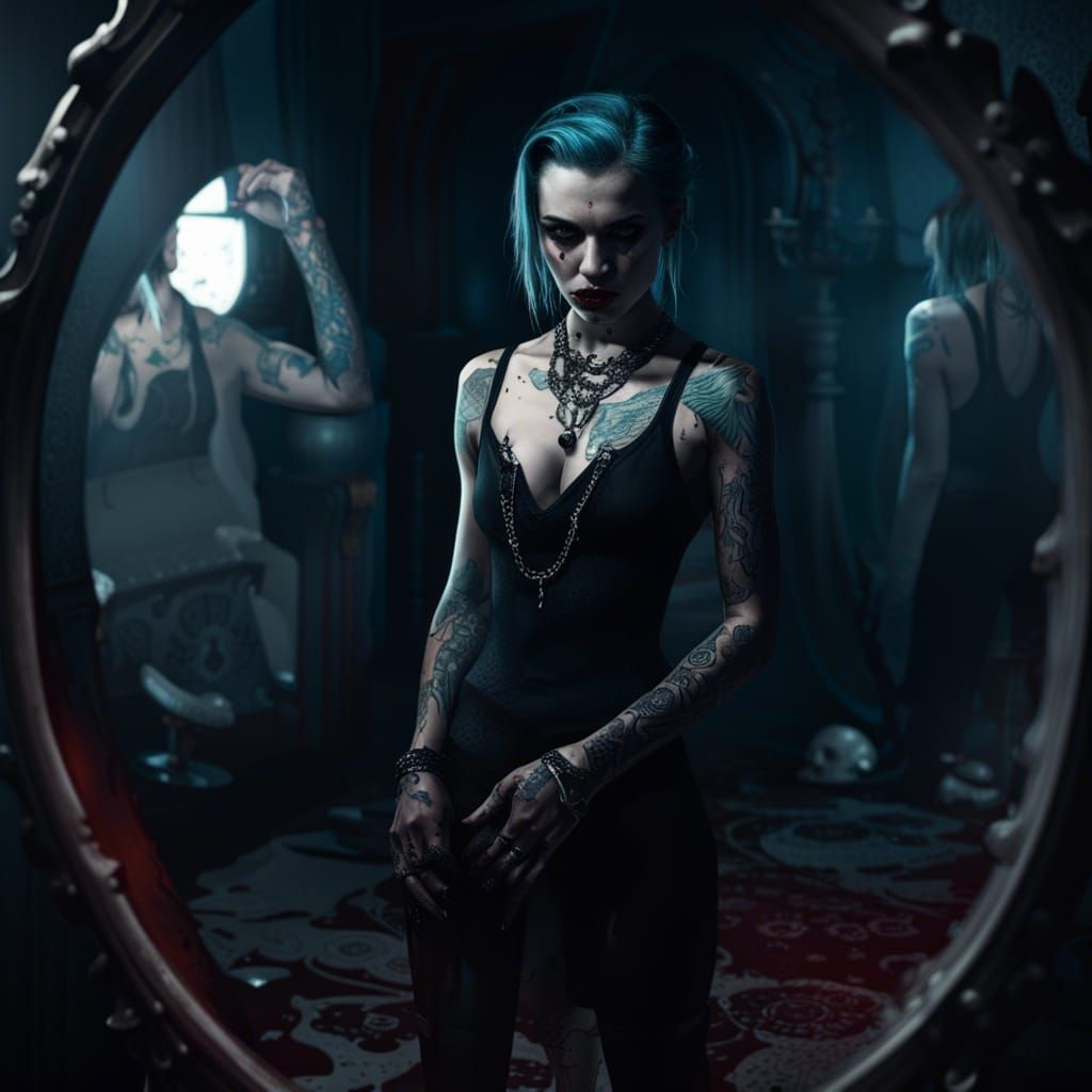 Malkavian Vampire in Dimly Lit World of Darkness