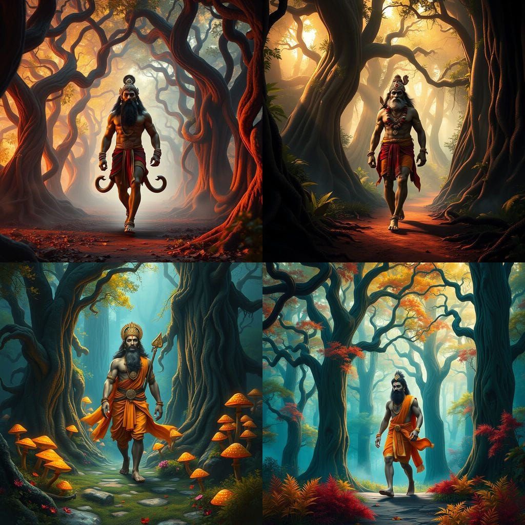 Lord Hanuman in Enchanted Forest