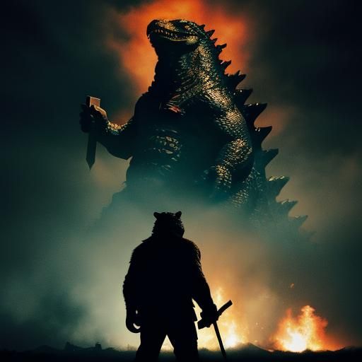 Godzilla's Triumphant Cowbell Performance: A Cinematic Still