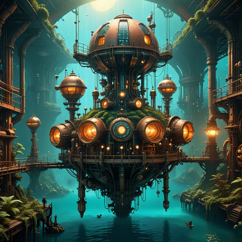Steampunk under water world