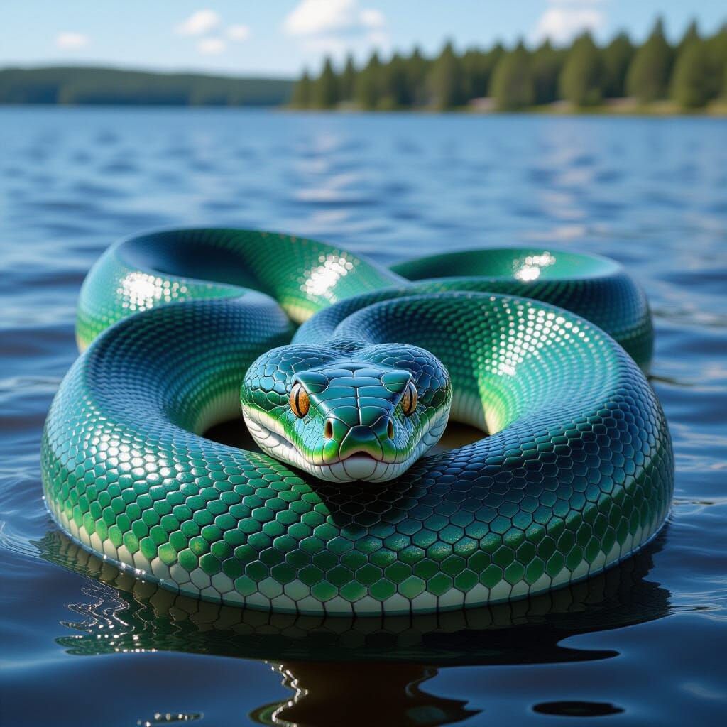 Glistening Serpent Creature in Finnish Lake