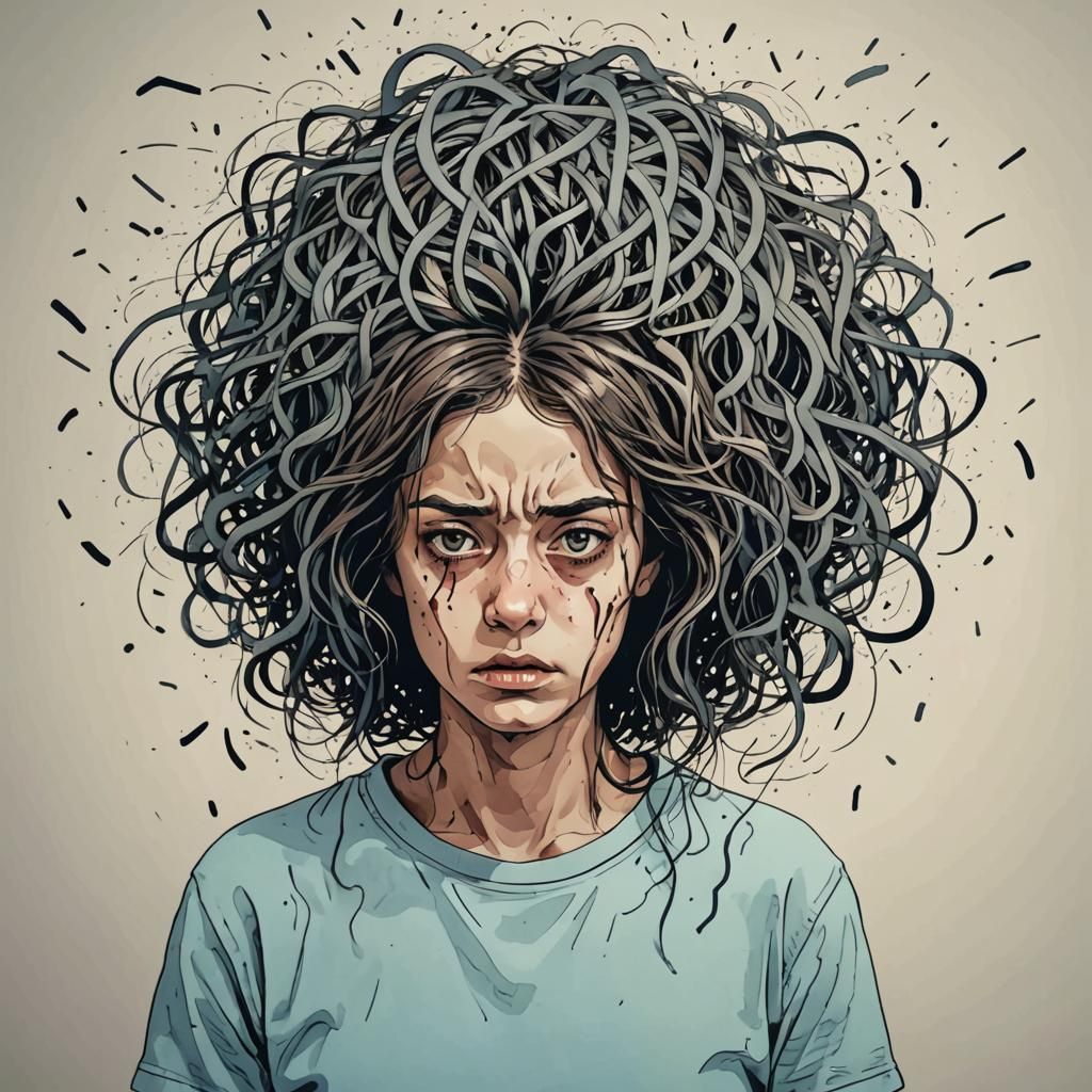 Abstract AI Representation of Anxiety