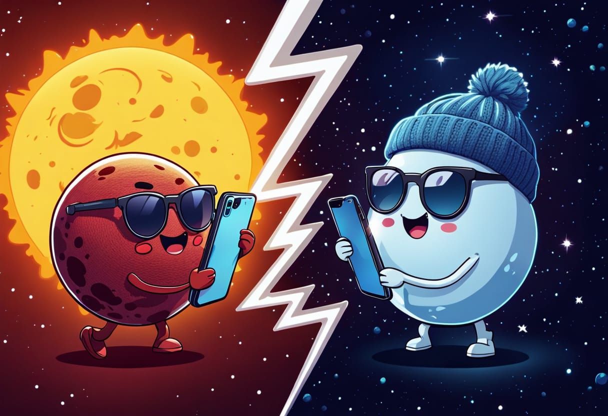 Kawaii Planets Pluto & Mercury Face-Timing