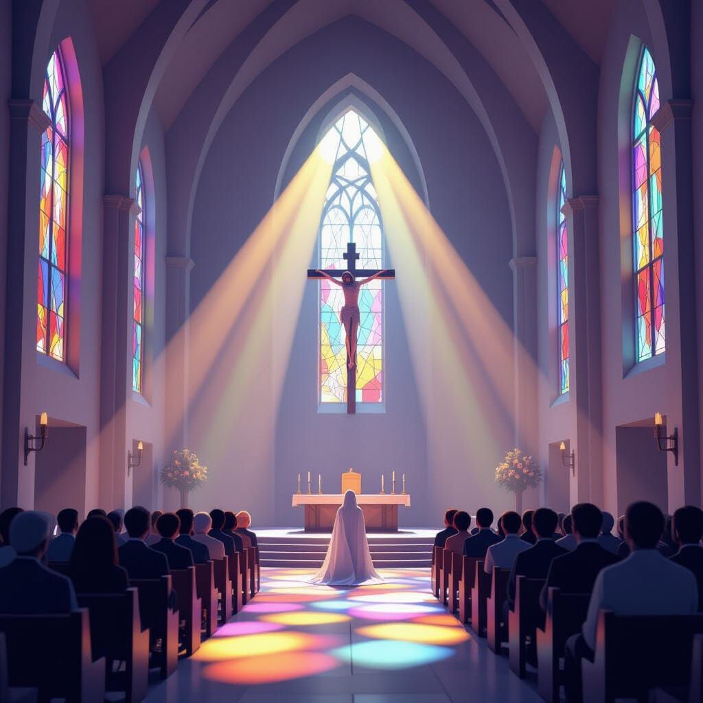 Low-Poly Cathedral with Volumetric Lighting