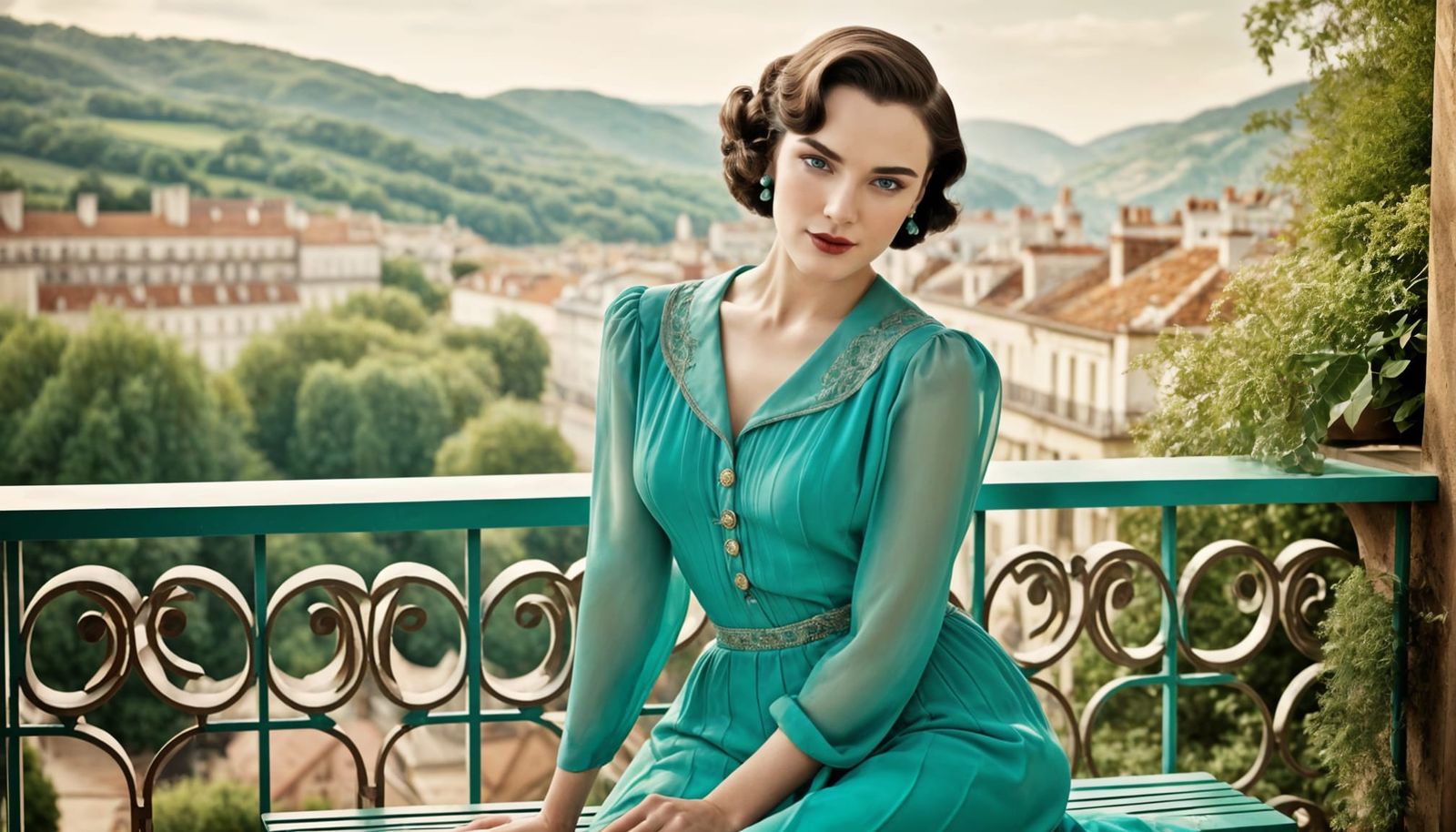 Art Deco Woman Overlooking 1930s Race