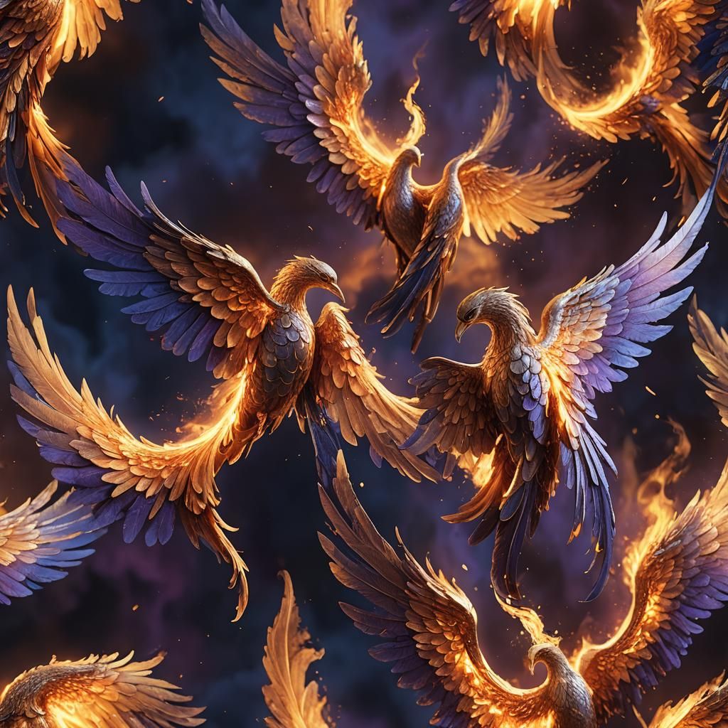 Fiery Angel Wings: Fantasy Concept Art