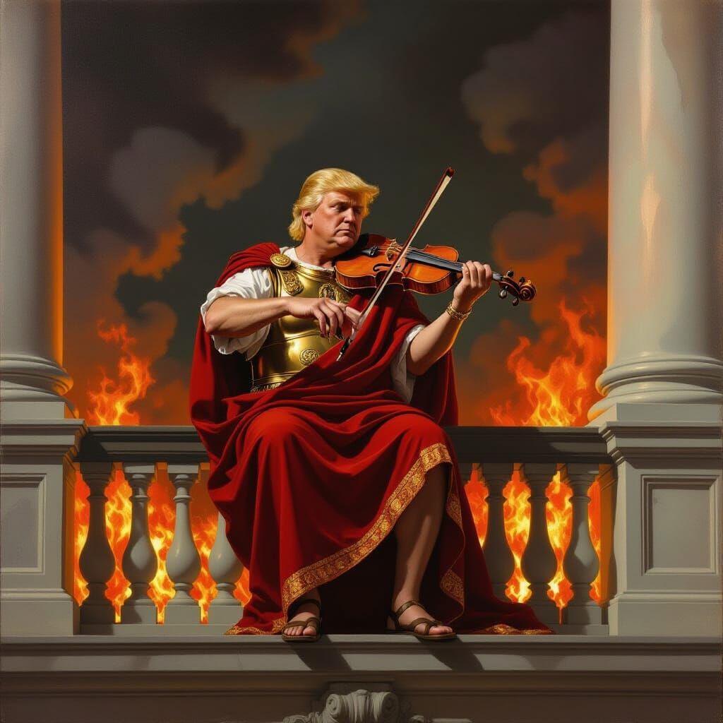 Trump Fiddles While Nation Burns in Roman Toga