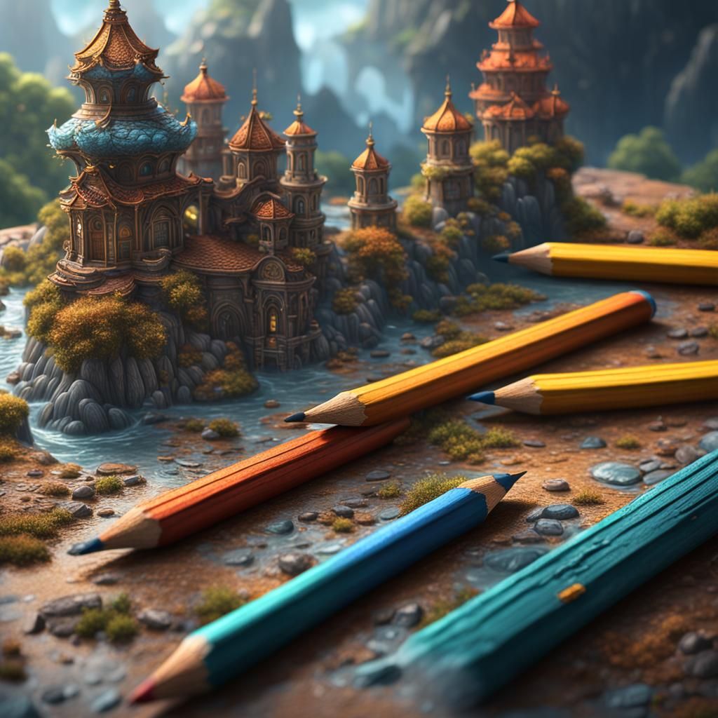 Detailed Matte Painting of a Pencil Eraser