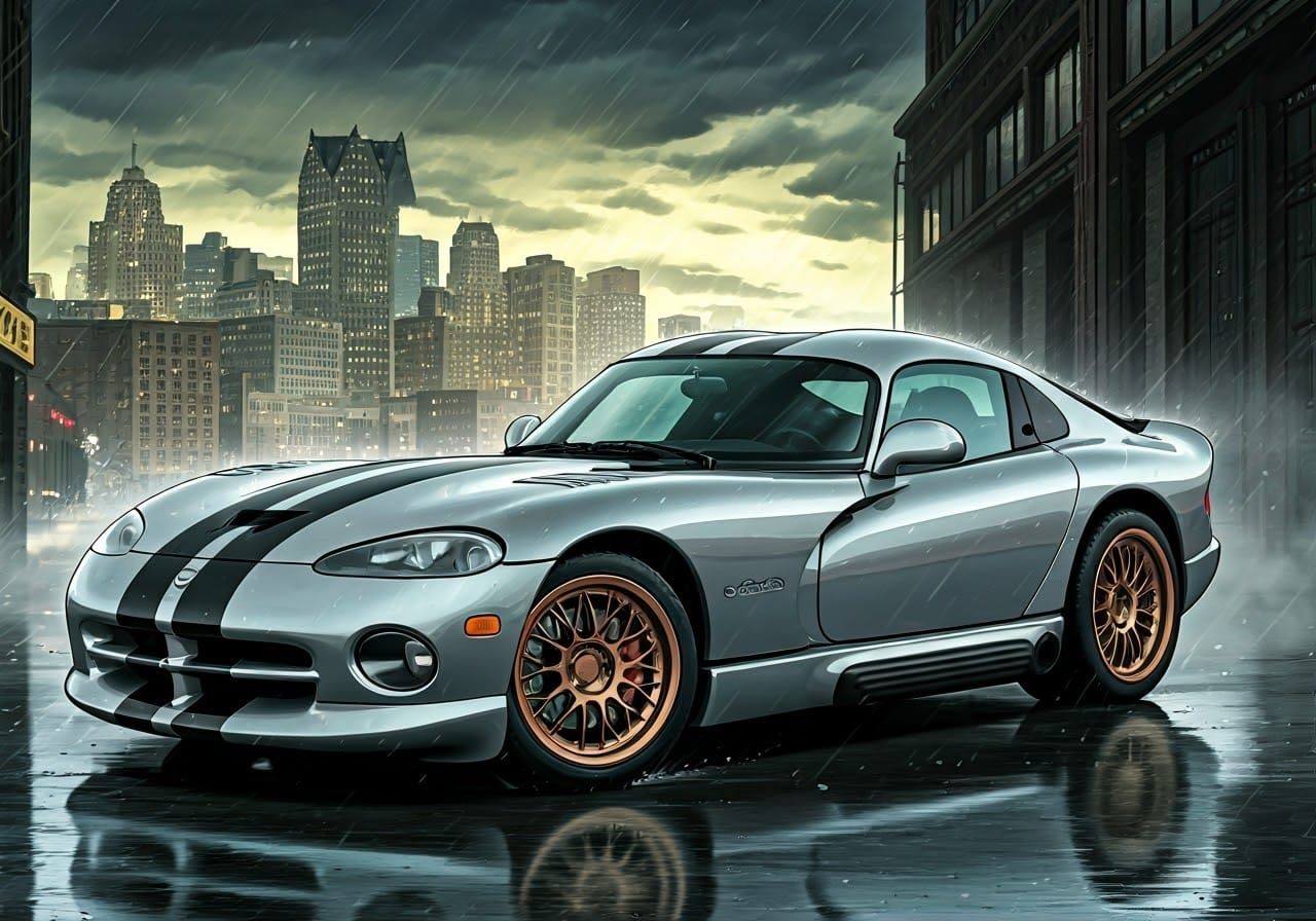Dodge Viper GTS in Comics Style, Detroit