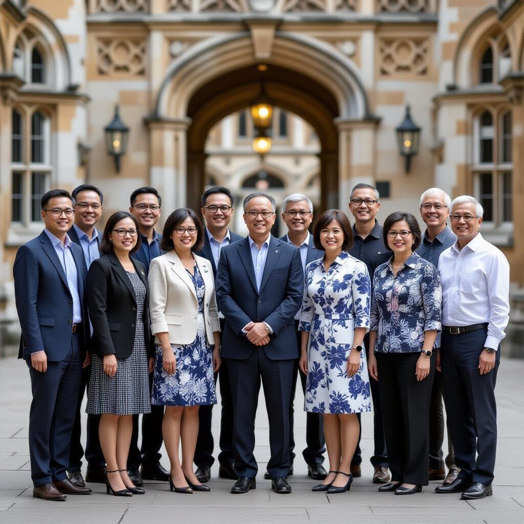 Diverse Adult Learners Group Photo at Oxford University