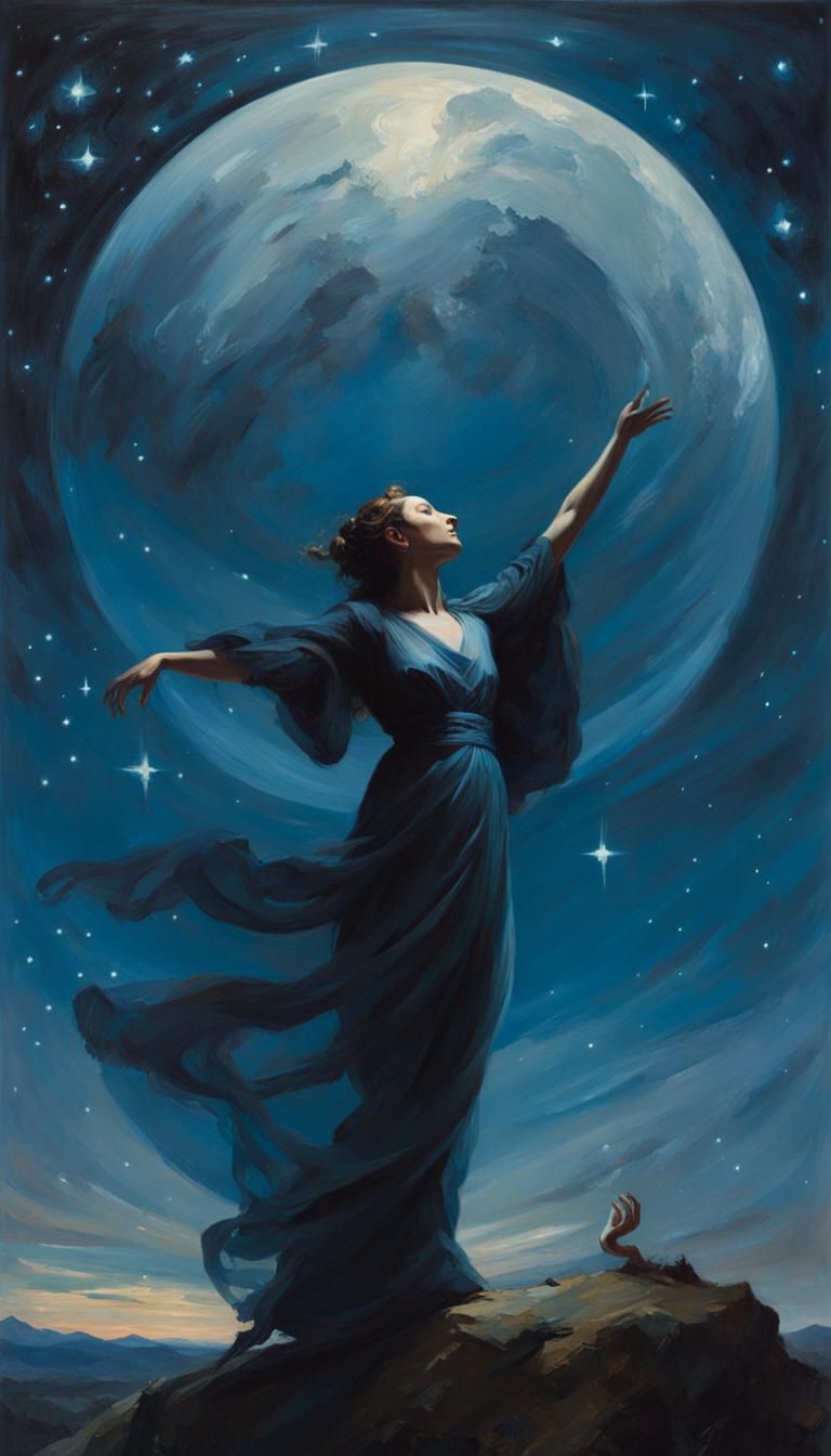 Baroque Silhouette Under Starry Night Sky