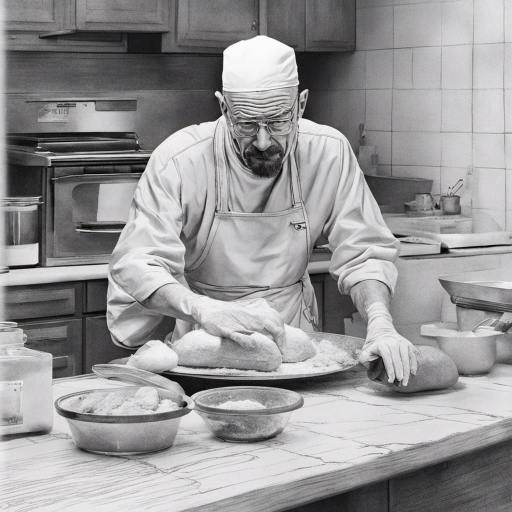 Walter White Bakes Bread: Pop Art Illustration