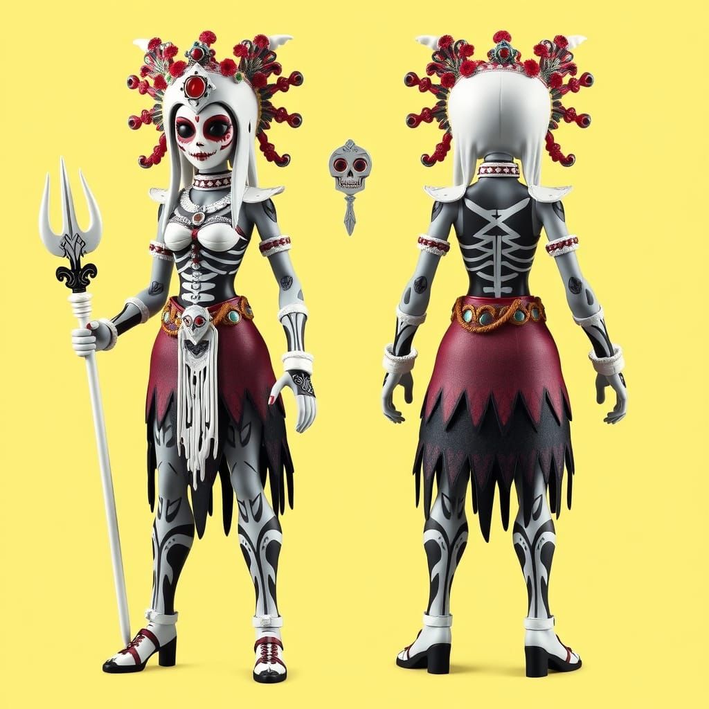 Vibrant Exu Caveira Action Figure in Pop Style