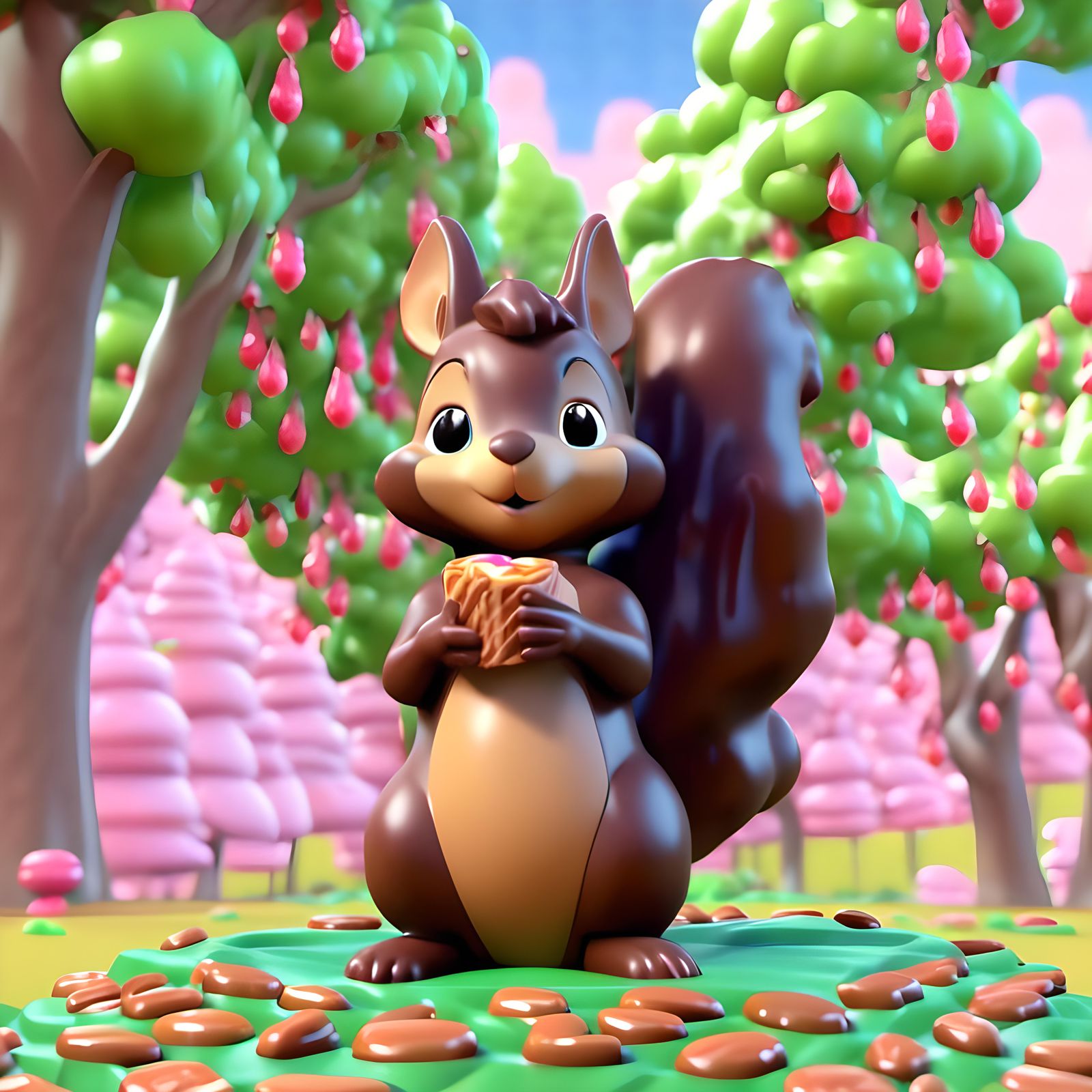 Chocolate Squirrel in Gummy Candy Park
