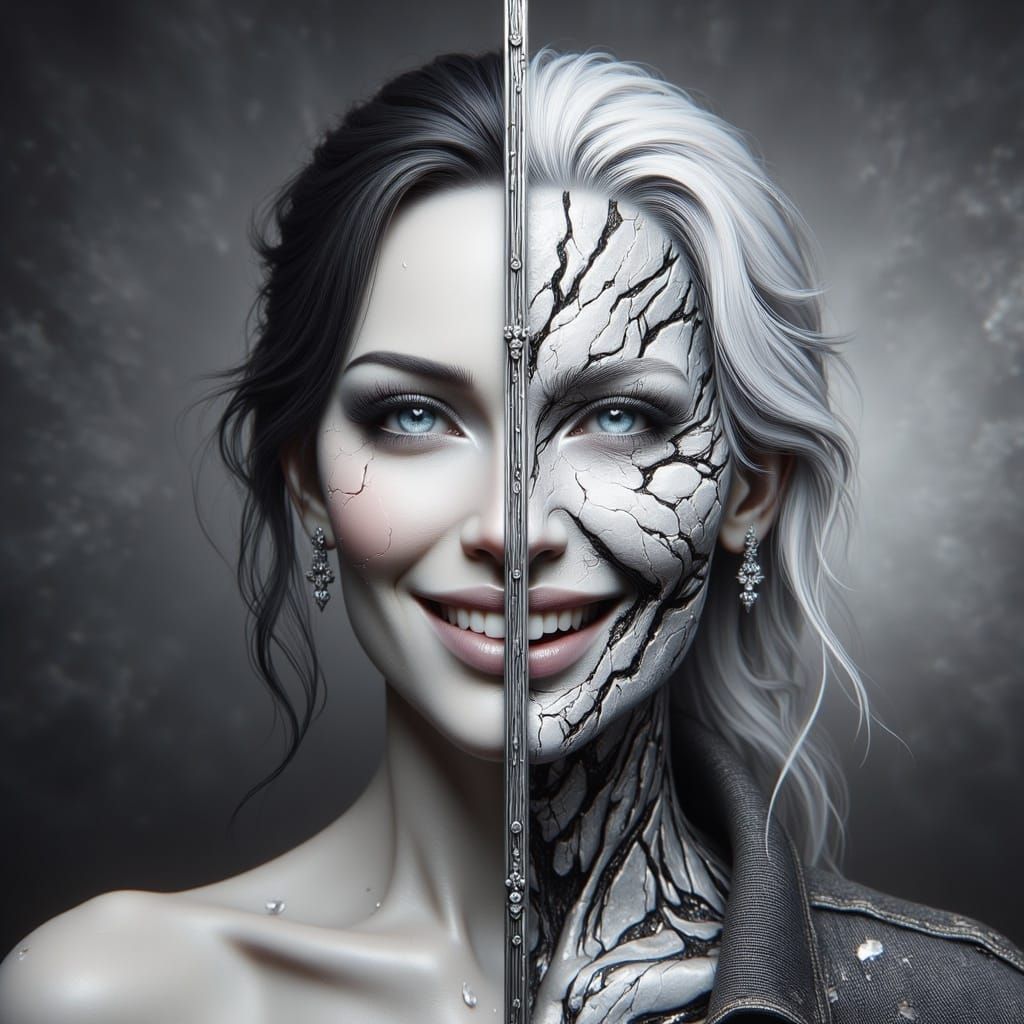 Striking Portrait Showing Youth and Age