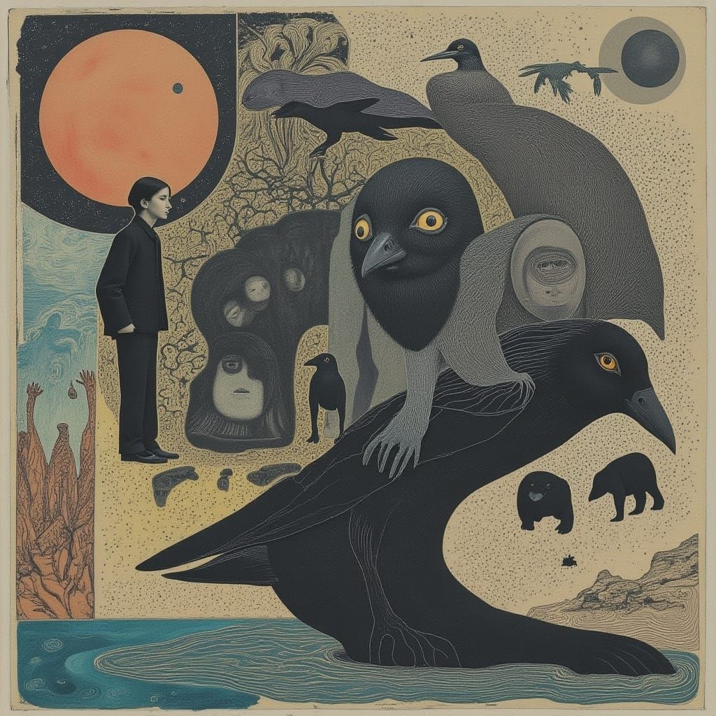 Abstract Digital Art with Corvidicon and Greymatter Miasma