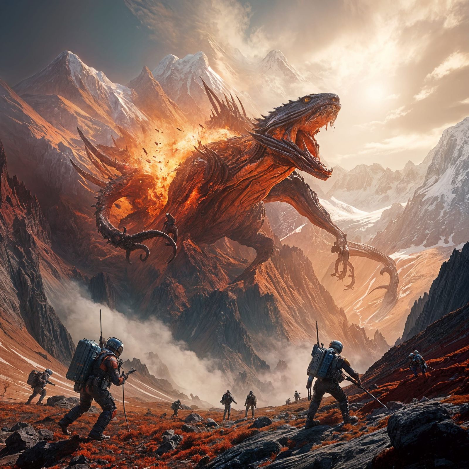 Abstract Alien Battle on Mount Rainier