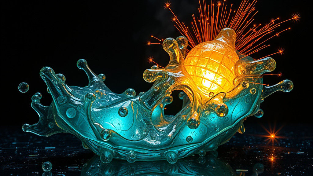 Eerie Molten Glass Blobs with Digital Sparks