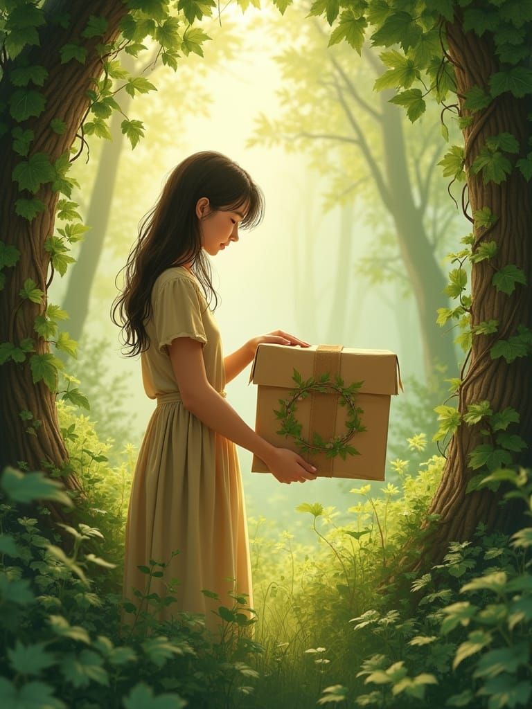 Whimsical Eco-Friendly Kraft Paper Scene