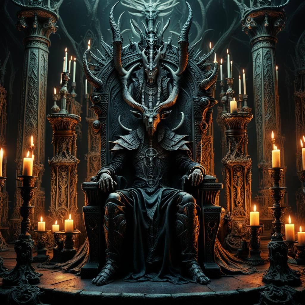 Baphomet: Dark Fantasy Masterpiece in the Style of Beksiński...