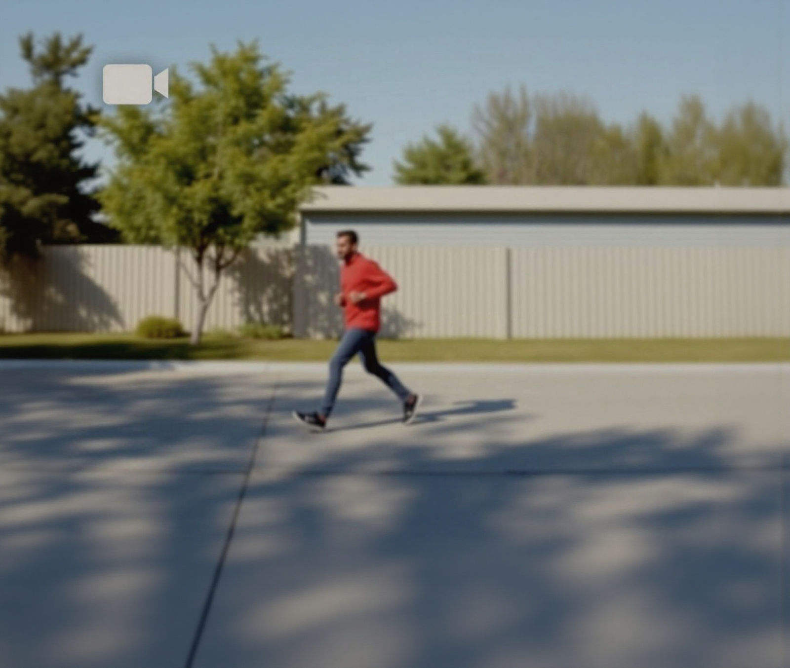 A Small White Camera Icon in the Corner of a Running Man Vid...