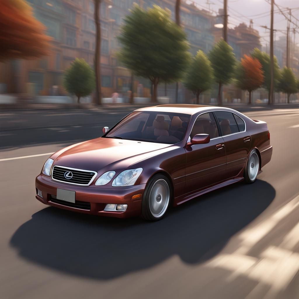 Lexus GS300 Side View, Low Suspension, Digital Art